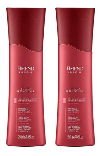  Condicionador Amend Expertise 250ml Realce Cor Red Kit 2un