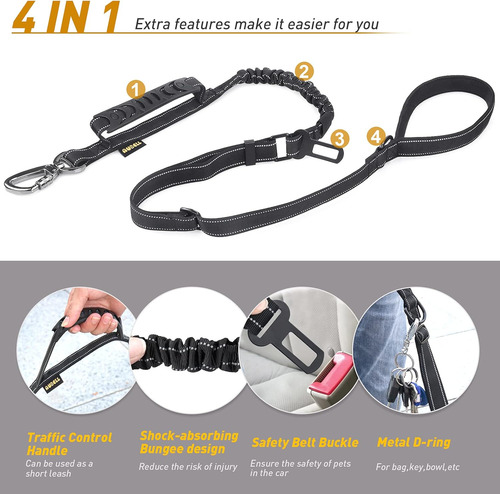 Aubell Heavy Duty Dog Leash, Correas Reflectantes Para Pe...