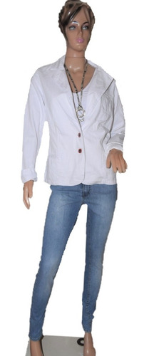 Scombro Chaqueta De Jean Color Blanco