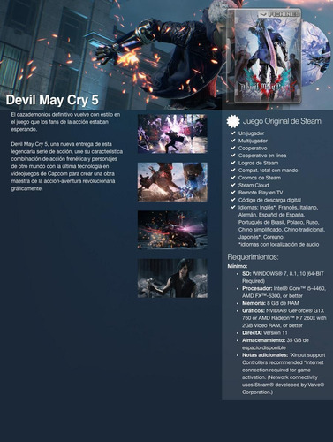 Devil May Cry 5 + Vergil - Original Pc - Steam #601150