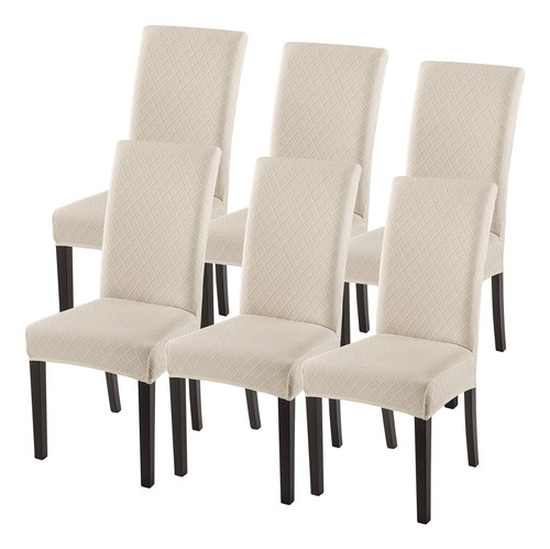Juego De 6 Fundas Elásticas Y Lavables Para Silla De Comedor