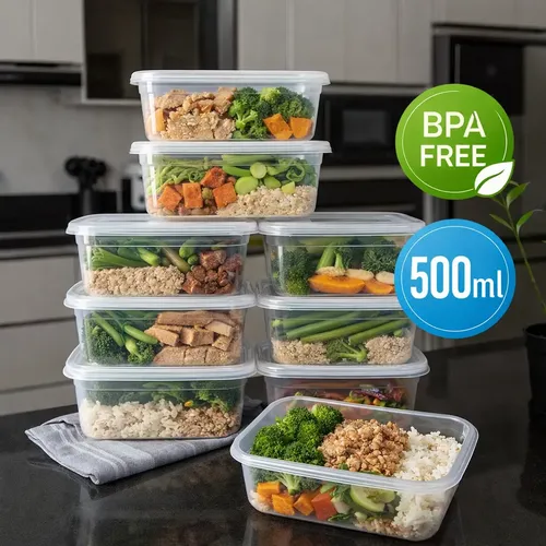 Kit 10 Potes Transparentes 500ml Bpa Free Microondas Freezer - R$ 25,73