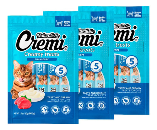 Cremi Atun Snack Humedo Para Gato X 15 Unidades