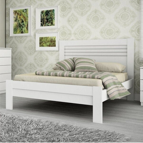 Cama Casal Mdf Safira Tcil Móveis Branco If