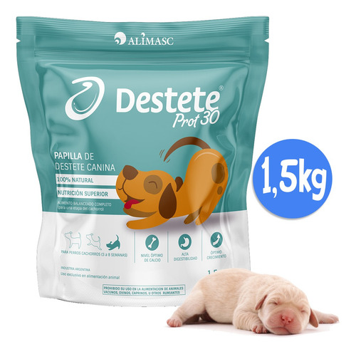 Alimento Papilla Destete Prot30 Canina Cachorros Perro 1,5kg