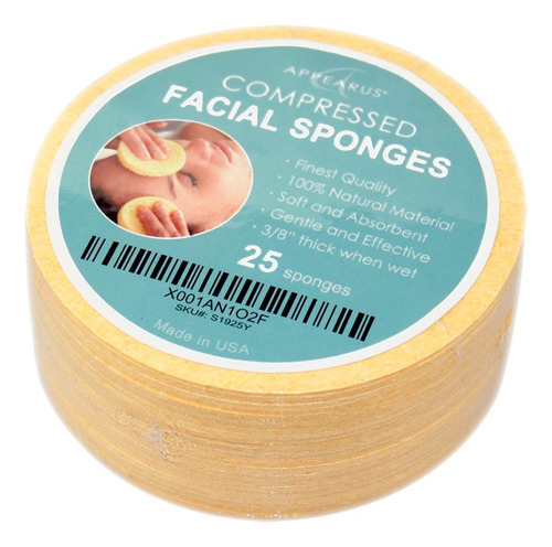 Appearus Esponjas De Limpieza Facial Comprimidas  25 Unidade