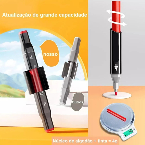 Canetinhas Coloridas 100 Cores Ponta Dupla Estojo Colorir