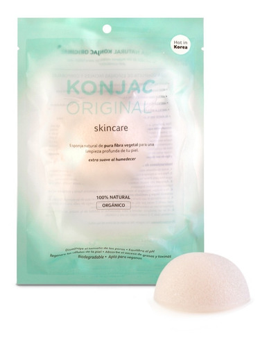 Konjac Esponja Facial Blanca 100% Blanco Puro Limpia Exfolia