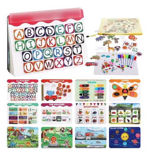 Libro ocupado Montessori para bebés y niños pequeños de 1 año