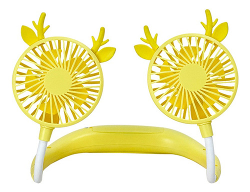 Mini Ventilador De Cuello Personal Portátil Recargable 20 Cm N/a Amarillo Amarillo Plástico 5
