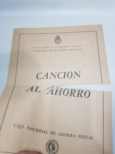Imagen 3 de 4 de Antigua Partitura Canción Al Ahorro Caja Nacional Mag 59445