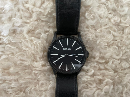 Reloj Nixon Importado - The Sentry Leather Negro