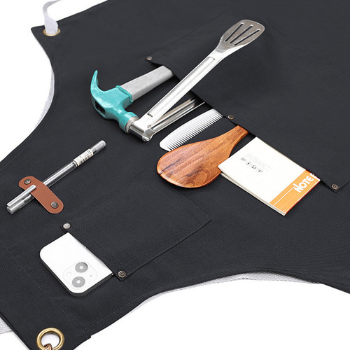 2 Unidades Mandil Negro Cocina Chef Impermeable Multiusos Delantal.