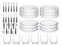 Comprar Set Vajilla Completo Vasos Platos Cubiertos Rigolleau 36pz