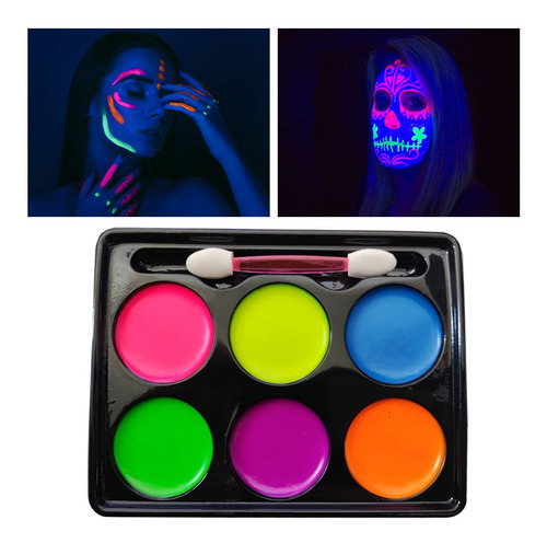 Maquillaje Neon Pintacaritas Fiesta Halloween Dia De Muertos