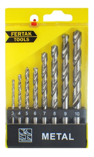 Kit 8 Brocas Para Metal De 3 A 10mm