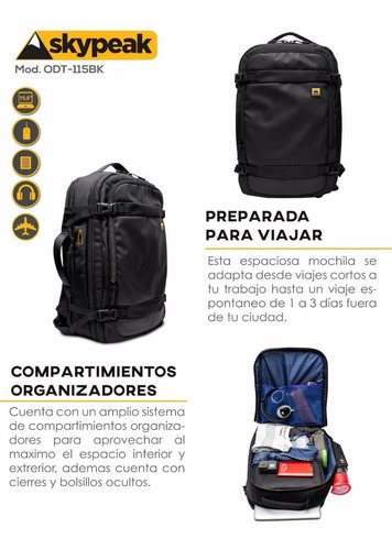 Imagen 7 de 9 de Skypeak Mochilabpara Laptop De 15 Ideal Para Viajes Cortos.