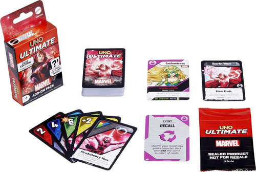 Juego De Cartas Mattel Games Uno Ultimate Marvel Scarlet Wit