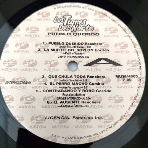 Los Tigres Del Norte - Pueblo Querido Lp