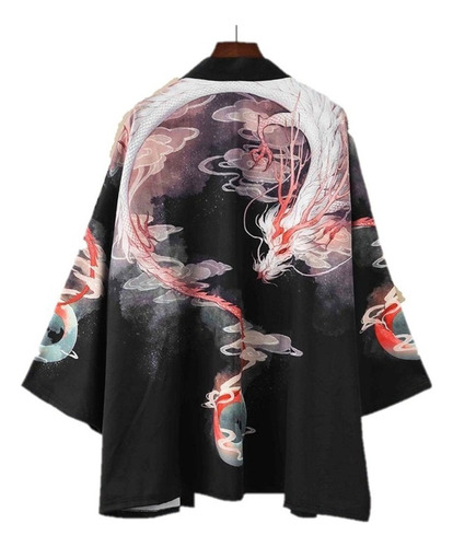 Abrigo Estilo Japonés Estilo Chino Suelto Hanfu Dragón [u]