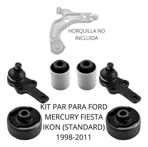 Kit Bujes Y Par Rotulas Para Ford Fiesta Ikon Standard 98-11