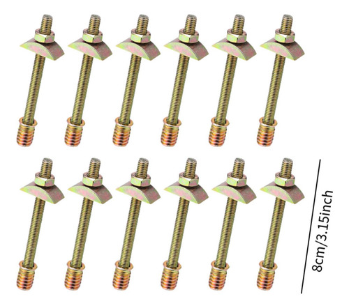 12 Piezas Muebles Conectores Conector De Varilla M8x80 Mm