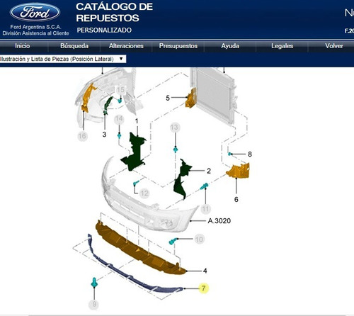 Imagen 2 de 6 de Deflector Inferior Ford Ranger 2012 Al 2016 Ab39/8b384/ab
