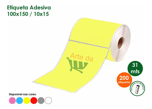 Etiqueta Adesiva 100x150mm Colorida E-commerce Envio