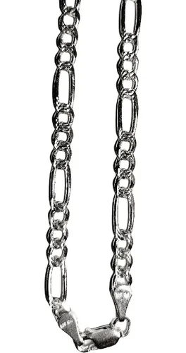 Cadena Eslab n 3x1 Plata 925 Doble Vista Caballero 60 Cm