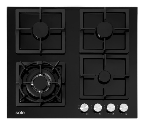 Cocina Empotrable Sole Vidrio Templado Top 60cm 4q Solco040