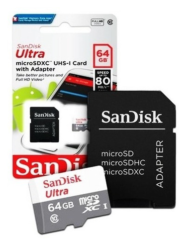 Cartão Micro Sd Ultra 64gb 80mbs Sandisk
