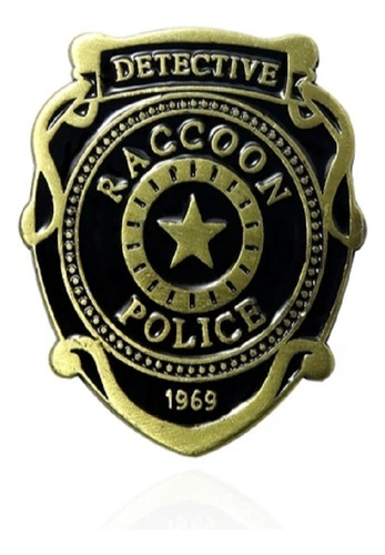 Placa Insignia Policía Policial Detective Raccon