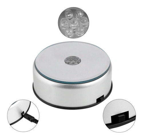 Base De Led Giratória Para Garrafas E Cristais - 220v