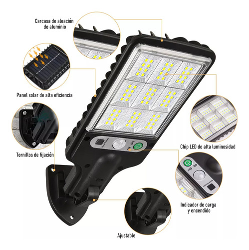 4pz Lámpara Solar Pared Exteriores Impermeable Sensor 3modos