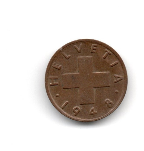Suiza Moneda 1 Rappen Año 1948 Km#46
