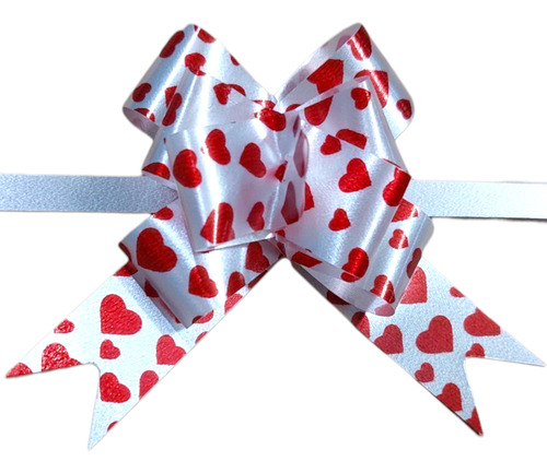 100pzs Moño Magico Corazones Chico Ribocel Regalo Decoración Blanco Corazones Moño Chico Corazones Liso 100 Pzs
