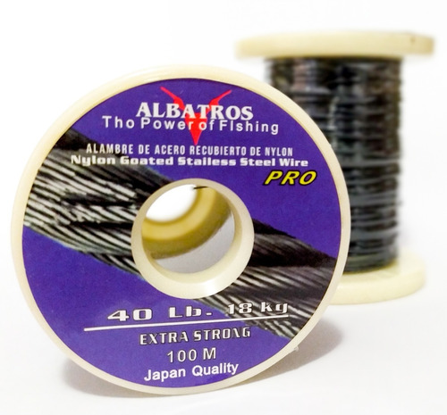 Cable De Acero Pesca 40 Lbs X100m Leader +200 Tubitos Regalo