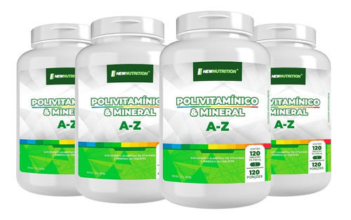 Kit 4 Multivitamínico Mineral De A-z 120tabletesnewnutrition