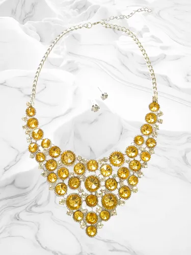 Collar Pechera Con Aros Brillo Para Eventos Fiesta Noche