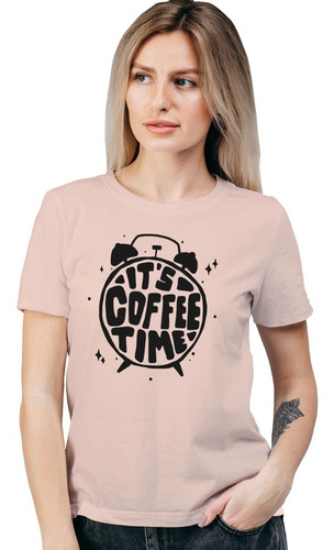 Polera Mujer Coffee Time Café 100% Algodón Orgánico Scl5