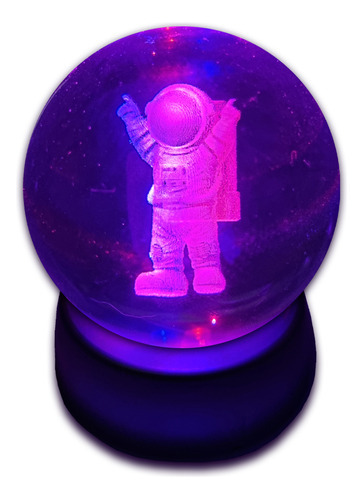 Lámpara decorativa con forma de esfera, bola de cristal, lámpara de mesa, color 3D, cúpula de astronauta