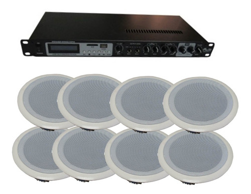 Combo Sonido Música Funcional  8 Parlantes + Amplificador