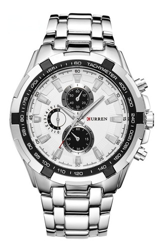 Reloj De Cuarzo Para Hombre Curren Modelo 8023 Silver White Color del bisel Blanco