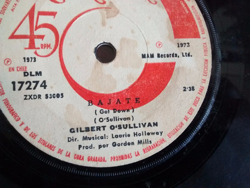 Vinilo Single De Gilbert Osullivan - Clair ( J31 P164