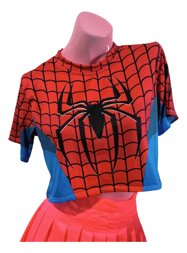 Croptop Spiderman Para Dama Por Encargo 