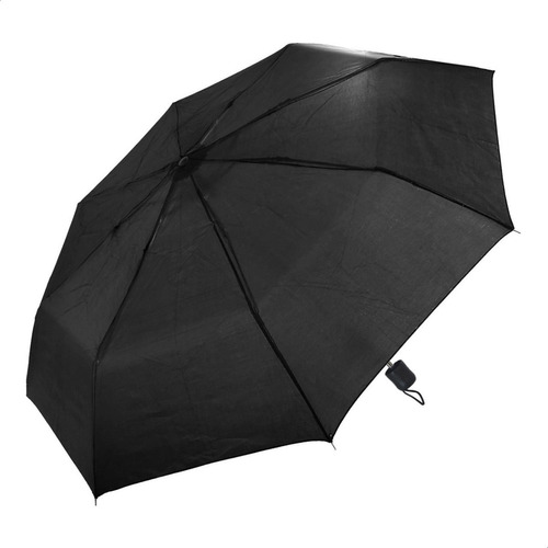 Imagen 1 de 8 de Paraguas Corto Negro Lluvia Viento 90 Cm Mini Extensible 