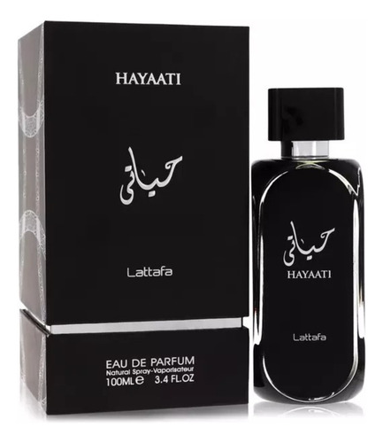 Perfume Hayaati Black Lattafa 100ml Aroma Fresco Amaderado