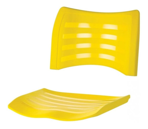 Imagem 1 de 5 de Assento Encosto Plástico Amarelo Cadeira Fixa Iso