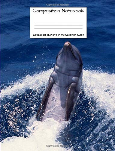Composition Notebook College Ruled Dolphin Water Cute Compos