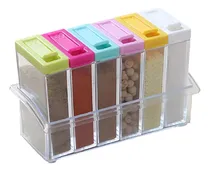 Comprar Set De Condimenteros Especiero Organizador 6 Divisiones